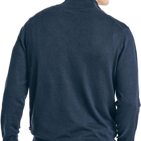 Nautica NavTech 1/4 Zip Sweater Men’s Navy Blue Pullover Cotton Knit Size Small - Picture 2 of 2